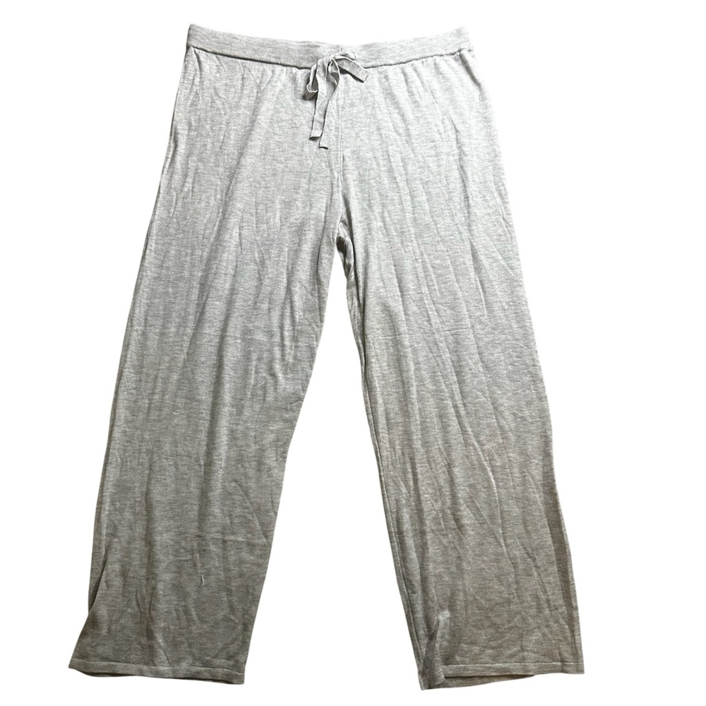 Gray Wide Leg Relaxed Fit Cashmere Blend XL Pants